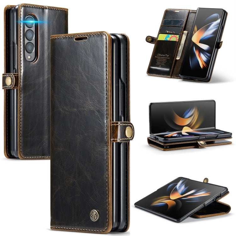 For Samsung Galaxy Z Fold4 CaseMe 003 Crazy Horse Texture Leather Phone Case