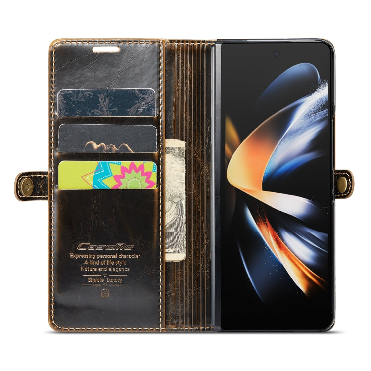 For Samsung Galaxy Z Fold4 CaseMe 003 Crazy Horse Texture Leather Phone Case