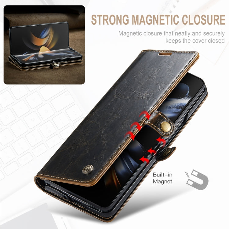 For Samsung Galaxy Z Fold4 CaseMe 003 Crazy Horse Texture Leather Phone Case