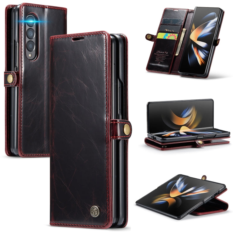 For Samsung Galaxy Z Fold4 CaseMe 003 Crazy Horse Texture Leather Phone Case