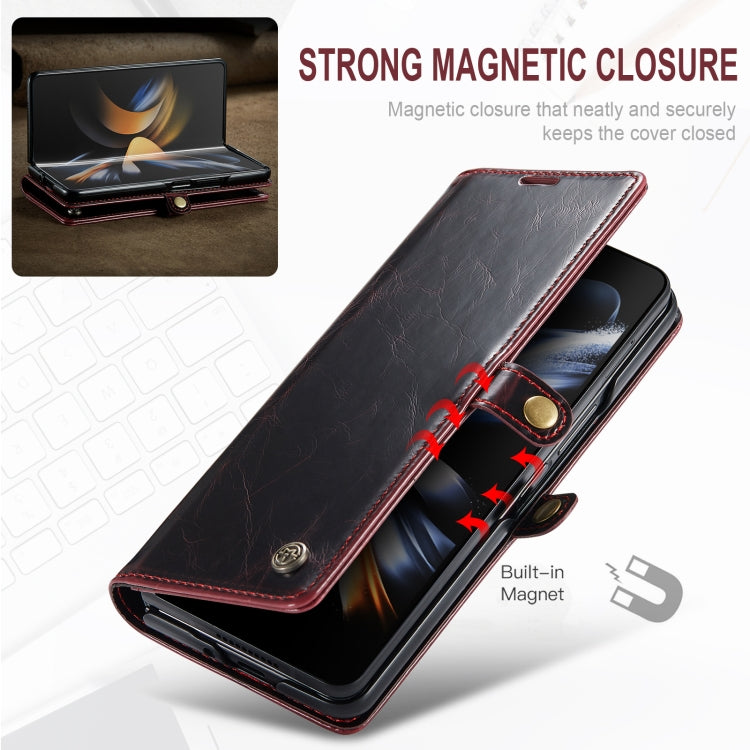 For Samsung Galaxy Z Fold4 CaseMe 003 Crazy Horse Texture Leather Phone Case