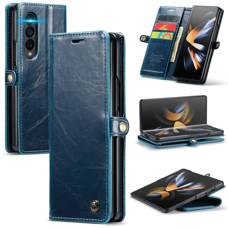 For Samsung Galaxy Z Fold4 CaseMe 003 Crazy Horse Texture Leather Phone Case