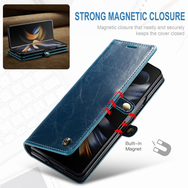 For Samsung Galaxy Z Fold4 CaseMe 003 Crazy Horse Texture Leather Phone Case