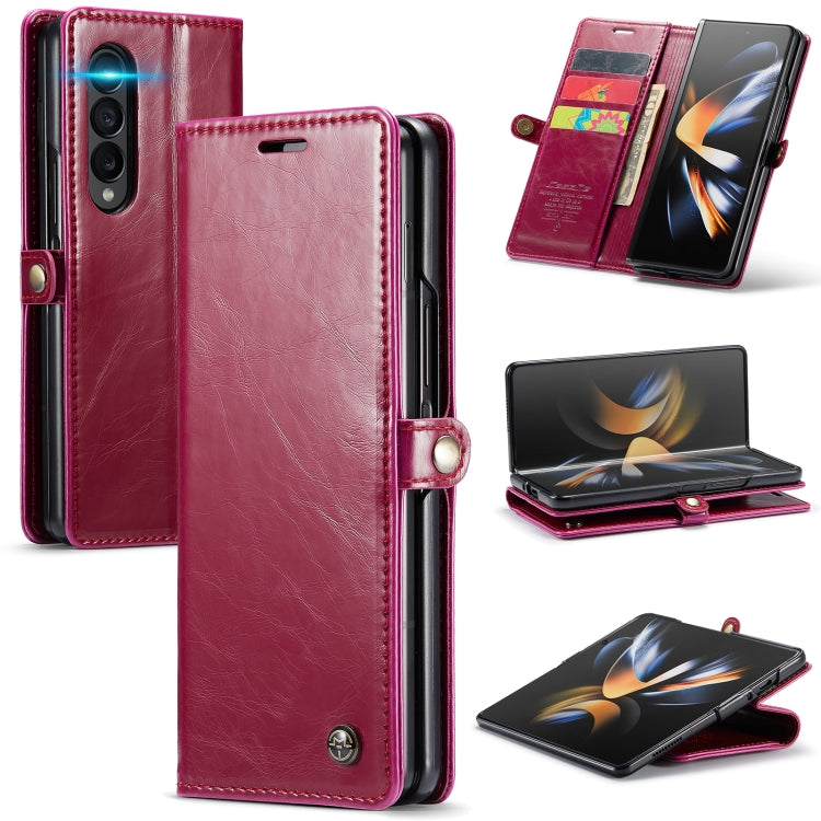 For Samsung Galaxy Z Fold4 CaseMe 003 Crazy Horse Texture Leather Phone Case