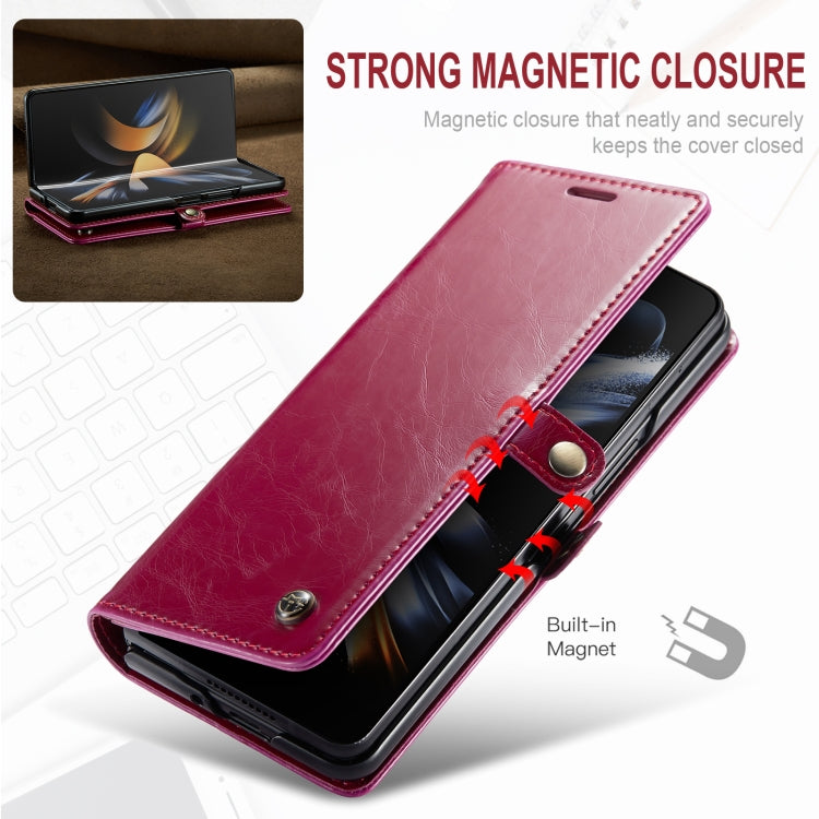 For Samsung Galaxy Z Fold4 CaseMe 003 Crazy Horse Texture Leather Phone Case