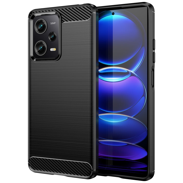 For Xiaomi Redmi Note 12 Pro 5G China Brushed Texture Carbon Fiber TPU Case