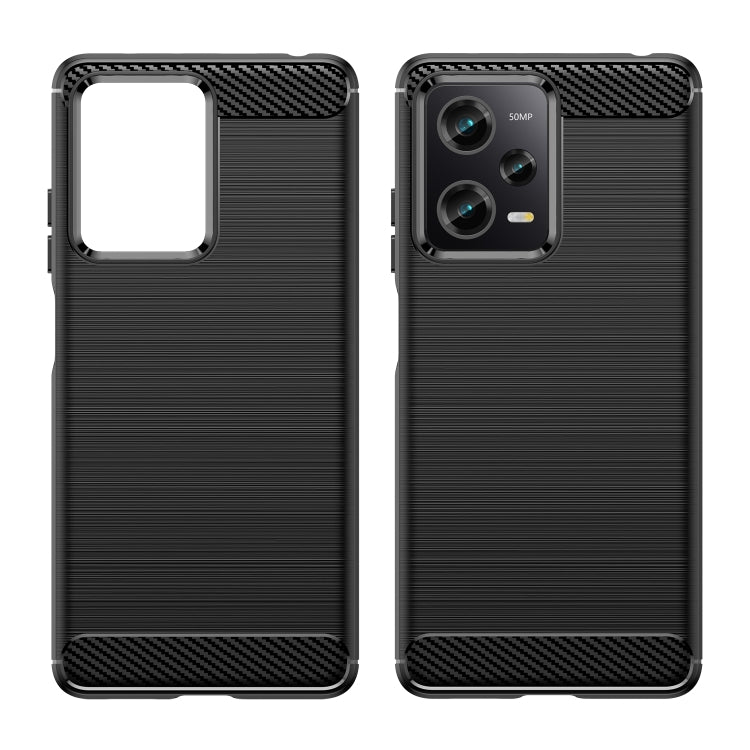 For Xiaomi Redmi Note 12 Pro 5G China Brushed Texture Carbon Fiber TPU Case