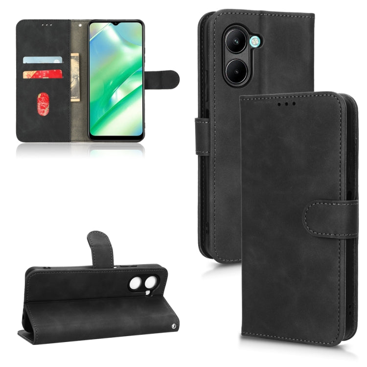 For Realme C33 Skin Feel Magnetic Flip Leather Phone Case