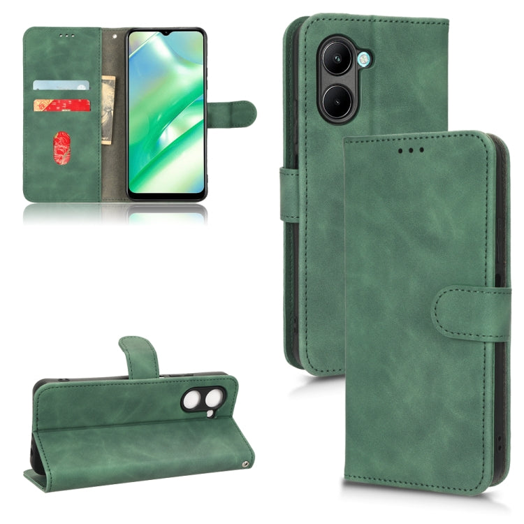 For Realme C33 Skin Feel Magnetic Flip Leather Phone Case
