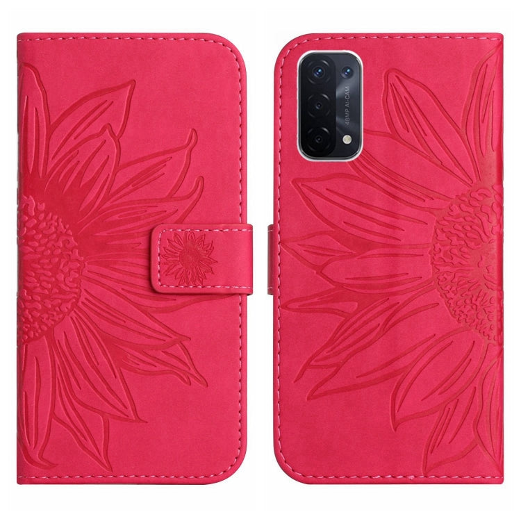 For OPPO A54 5G/A74 5G/A93 5G/A93S 5G Skin Feel Sun Flower Pattern Flip Leather Phone Case with Lanyard