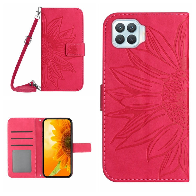 For OPPO A73 4G Skin Feel Sun Flower Pattern Flip Leather Phone Case with Lanyard