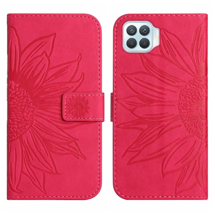 For OPPO A73 4G Skin Feel Sun Flower Pattern Flip Leather Phone Case with Lanyard