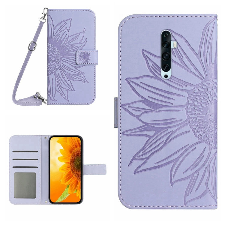For OPPO Reno2 Z/Reno2 F Skin Feel Sun Flower Pattern Flip Leather Phone Case with Lanyard