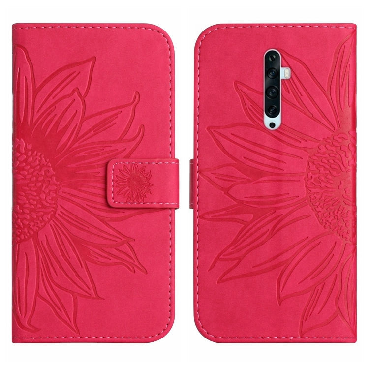 For OPPO Reno2 Z/Reno2 F Skin Feel Sun Flower Pattern Flip Leather Phone Case with Lanyard