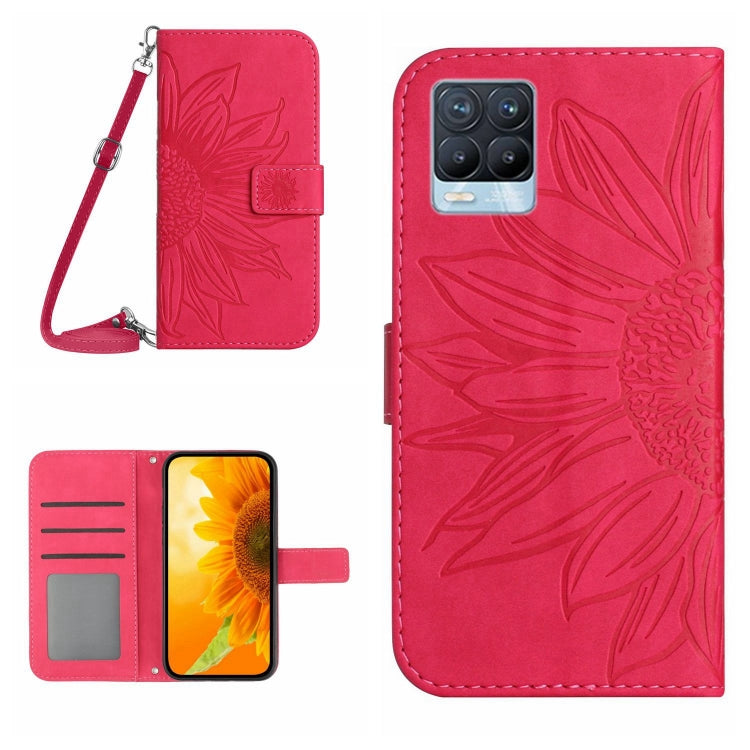 For Realme 8 4G/Realme 8 Pro Skin Feel Sun Flower Pattern Flip Leather Phone Case with Lanyard