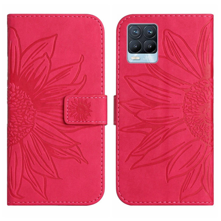 For Realme 8 4G/Realme 8 Pro Skin Feel Sun Flower Pattern Flip Leather Phone Case with Lanyard