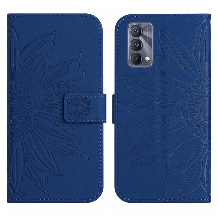 For Realme GT Master Skin Feel Sun Flower Pattern Flip Leather Phone Case with Lanyard