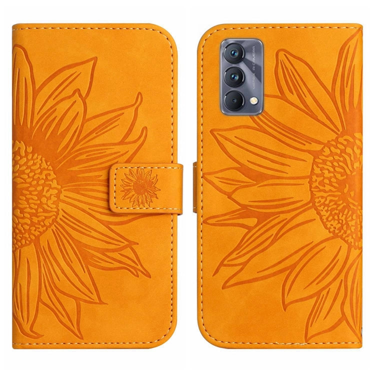 For Realme GT Master Skin Feel Sun Flower Pattern Flip Leather Phone Case with Lanyard
