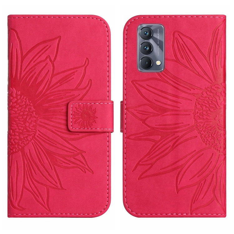 For Realme GT Master Skin Feel Sun Flower Pattern Flip Leather Phone Case with Lanyard