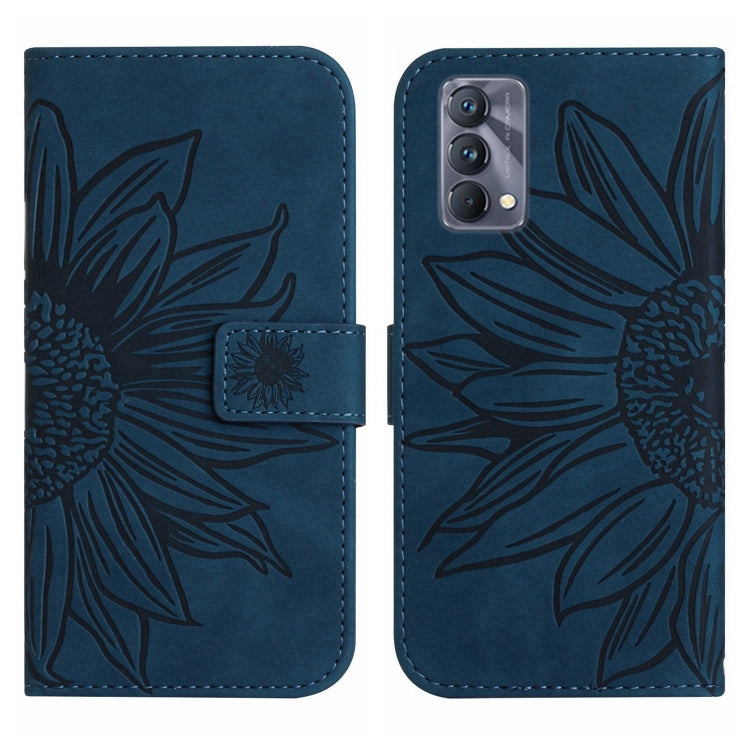 For Realme GT Master Skin Feel Sun Flower Pattern Flip Leather Phone Case with Lanyard