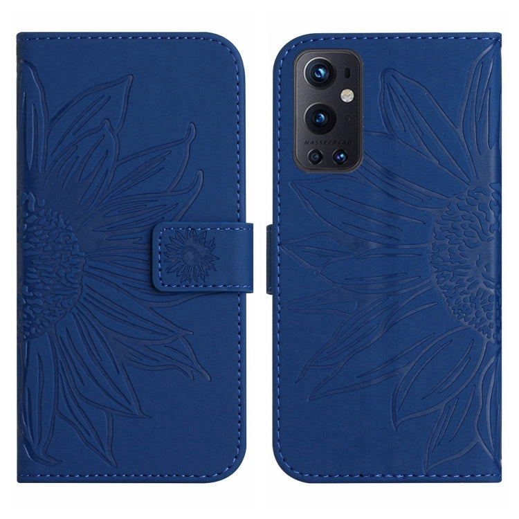 For OnePlus 9 Pro Skin Feel Sun Flower Pattern Flip Leather Phone Case with Lanyard