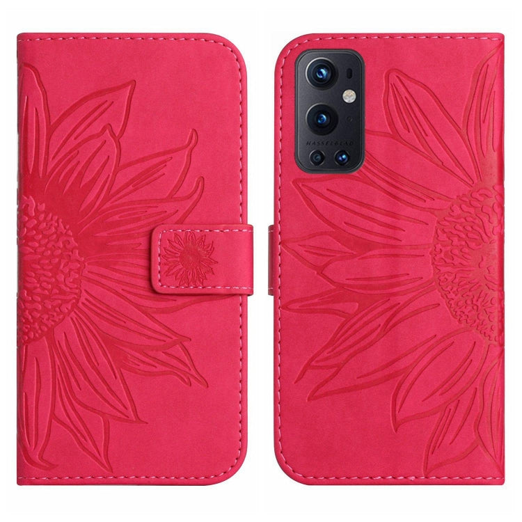 For OnePlus 9 Pro Skin Feel Sun Flower Pattern Flip Leather Phone Case with Lanyard