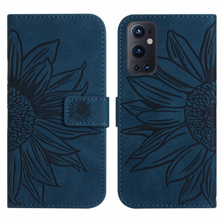 For OnePlus 9 Pro Skin Feel Sun Flower Pattern Flip Leather Phone Case with Lanyard