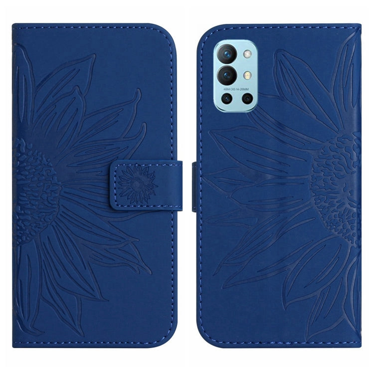For OnePlus 9R Skin Feel Sun Flower Pattern Flip Leather Phone Case with Lanyard