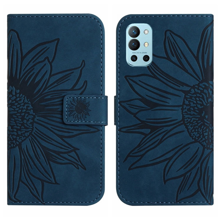 For OnePlus 9R Skin Feel Sun Flower Pattern Flip Leather Phone Case with Lanyard