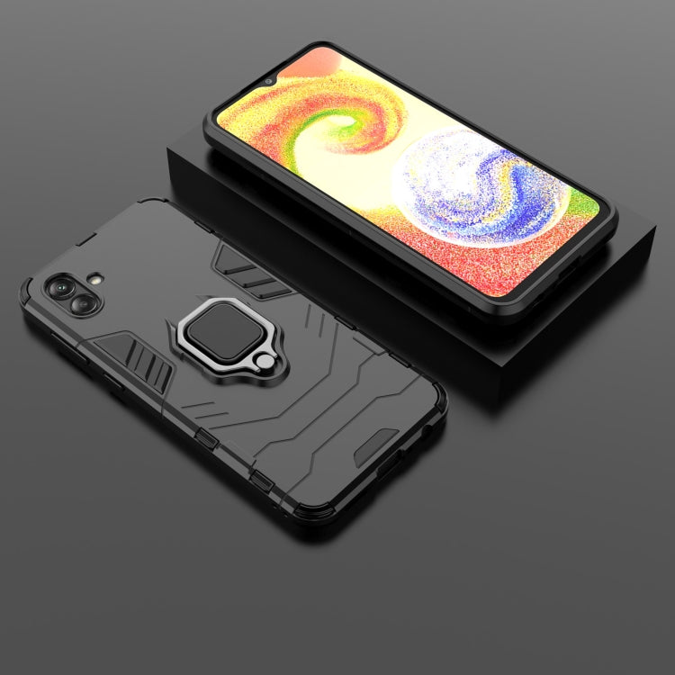 For Samsung Galaxy A04 4G Magnetic Ring Holder PC + TPU Phone Case