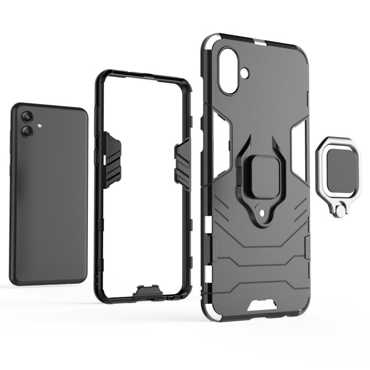 For Samsung Galaxy A04 4G Magnetic Ring Holder PC + TPU Phone Case