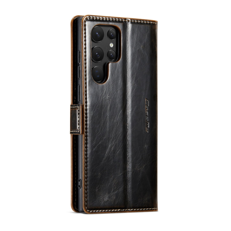 For Samsung Galaxy S22 Ultra 5G CaseMe 003 Crazy Horse Texture Leather Phone Case