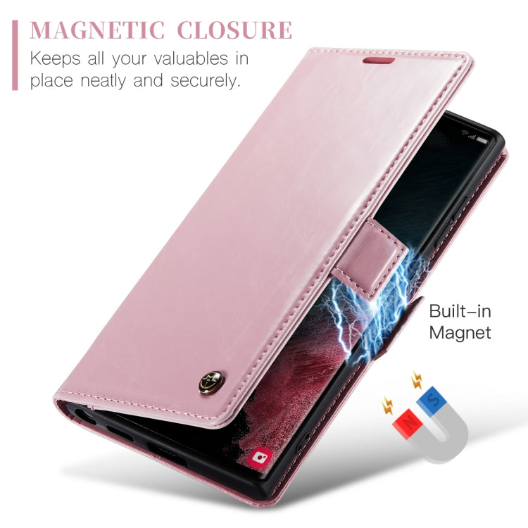 For Samsung Galaxy S22 Ultra 5G CaseMe 003 Crazy Horse Texture Leather Phone Case