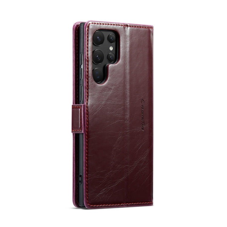 For Samsung Galaxy S22 Ultra 5G CaseMe 003 Crazy Horse Texture Leather Phone Case