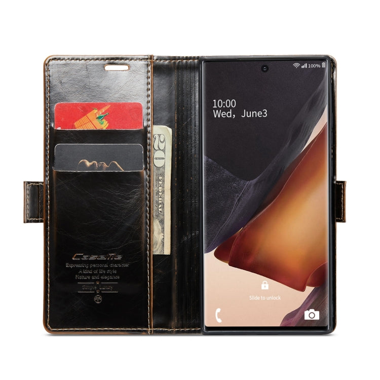 For Samsung Galaxy Note20 Ultra CaseMe 003 Crazy Horse Texture Leather Phone Case