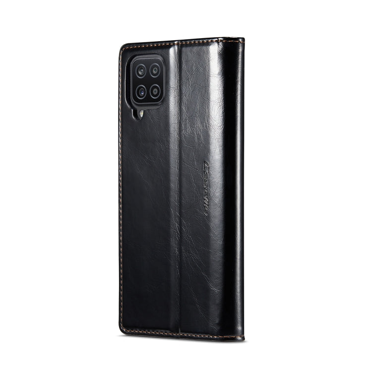 For Samsung Galaxy A12 CaseMe 003 Crazy Horse Texture Leather Phone Case