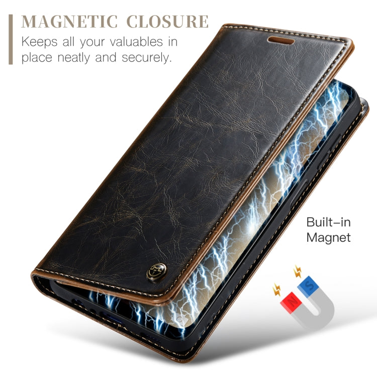For Samsung Galaxy A12 CaseMe 003 Crazy Horse Texture Leather Phone Case