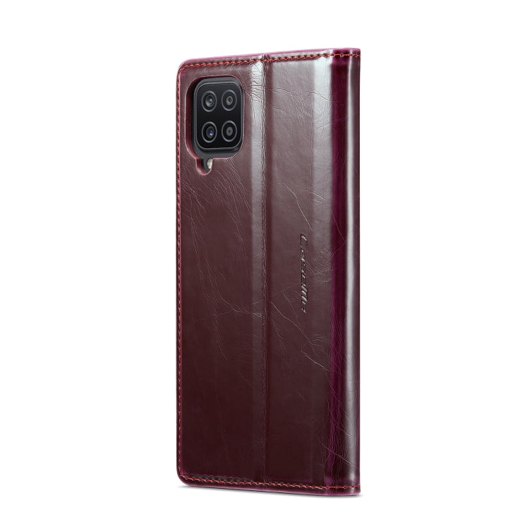 For Samsung Galaxy A12 CaseMe 003 Crazy Horse Texture Leather Phone Case