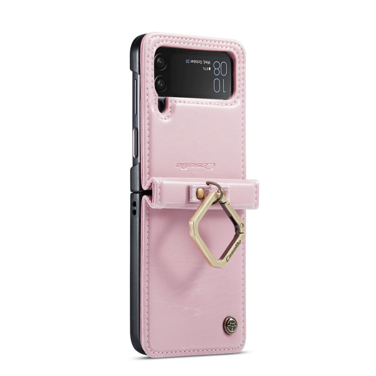 For Samsung Galaxy Z Flip4 CaseMe 003 Crazy Horse Texture Leather Phone Case with Lanyard