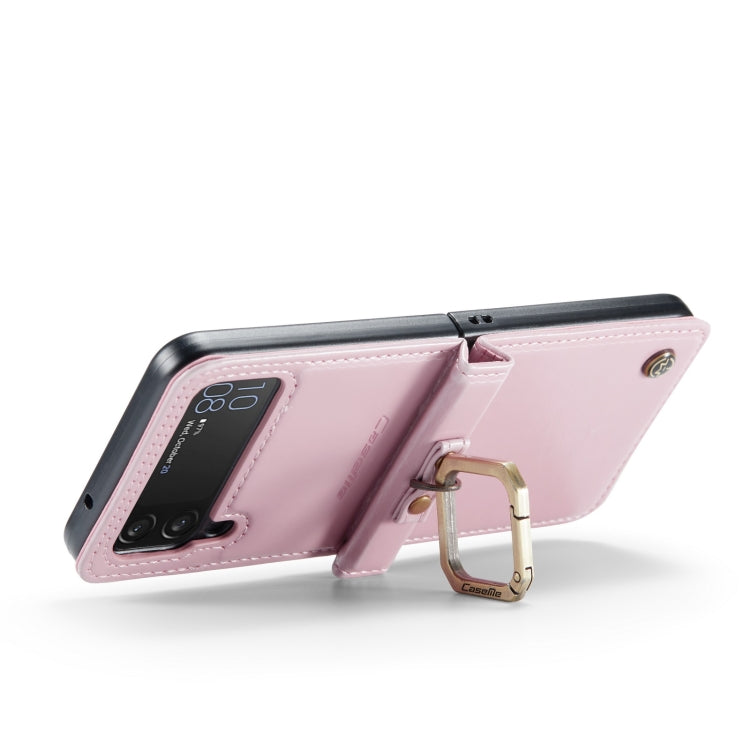 For Samsung Galaxy Z Flip4 CaseMe 003 Crazy Horse Texture Leather Phone Case with Lanyard