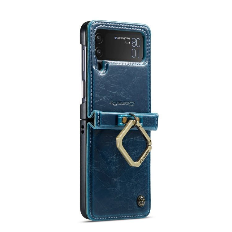 For Samsung Galaxy Z Flip4 CaseMe 003 Crazy Horse Texture Leather Phone Case with Lanyard