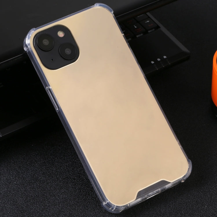 For iPhone 14 Electroplated Mirror Acrylic Four Drop TPU Phone Case
