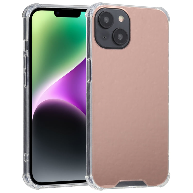 For iPhone 14 Electroplated Mirror Acrylic Four Drop TPU Phone Case