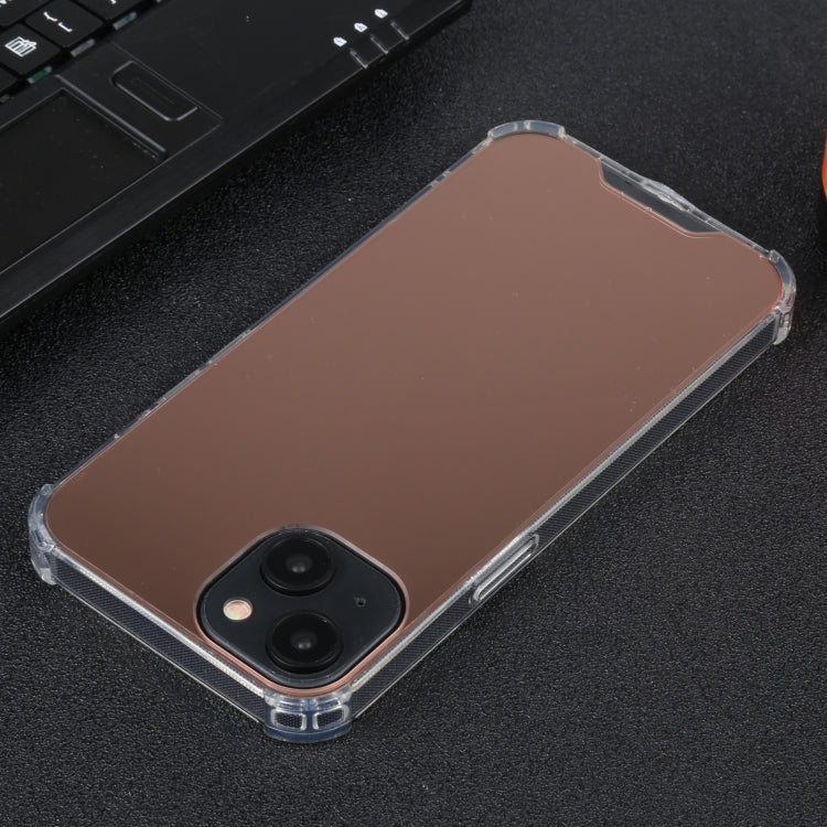 For iPhone 14 Plus Electroplated Mirror Acrylic Four Drop TPU Phone Case