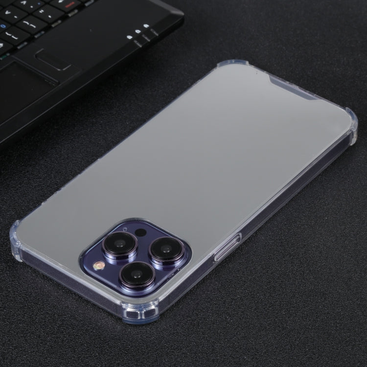 For iPhone 14 Pro Max Electroplated Mirror Acrylic Four Drop TPU Phone Case