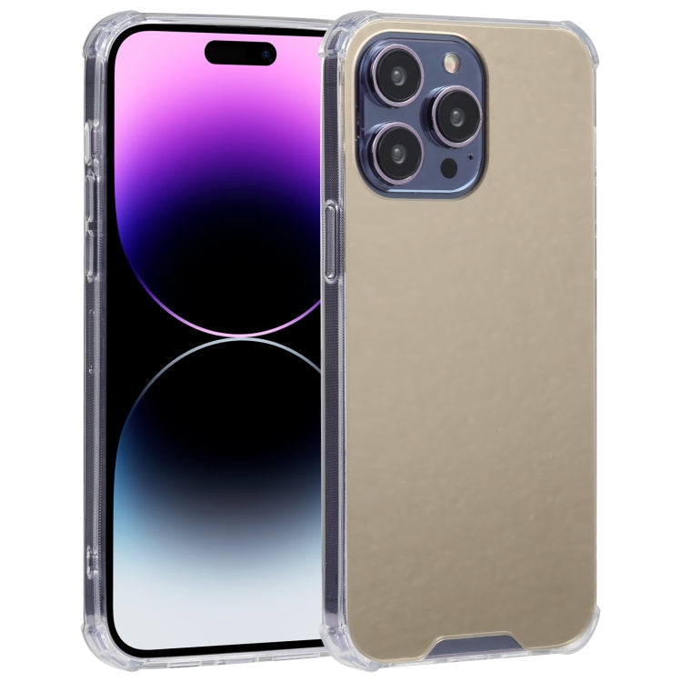 For iPhone 14 Pro Max Electroplated Mirror Acrylic Four Drop TPU Phone Case