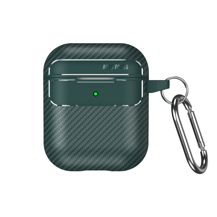 For AirPods 1 / 2 Carbon Fiber Texture Anti-fall Earphone Protective Case
