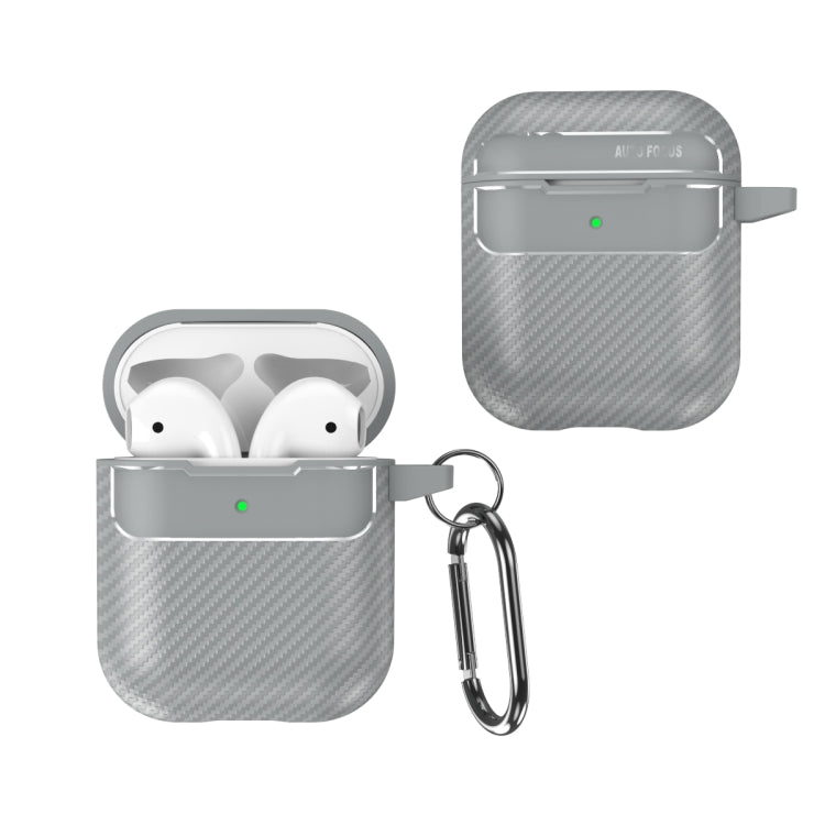 For AirPods 1 / 2 Carbon Fiber Texture Anti-fall Earphone Protective Case