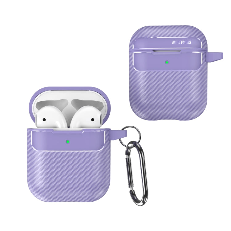 For AirPods 1 / 2 Carbon Fiber Texture Anti-fall Earphone Protective Case