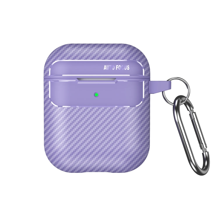 For AirPods 1 / 2 Carbon Fiber Texture Anti-fall Earphone Protective Case